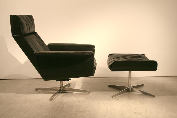 1960er Lounge Sessel in Leder von Hans Kaufeld