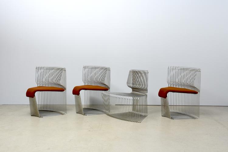 3er-Set Pantonova Esstischstühle von Verner Panton für Fritz Hansen