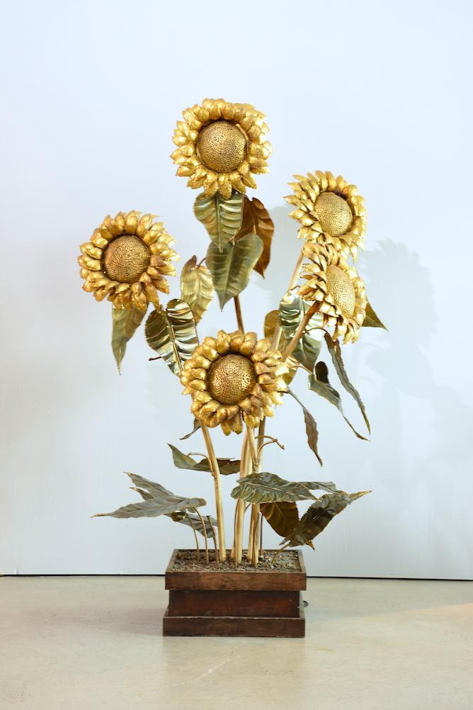 Grandiose Sonnenblumenleuchte, 1960er Jahre