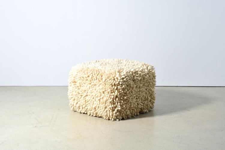 Hocker aus 100% Schafswolle, 1980er Jahre