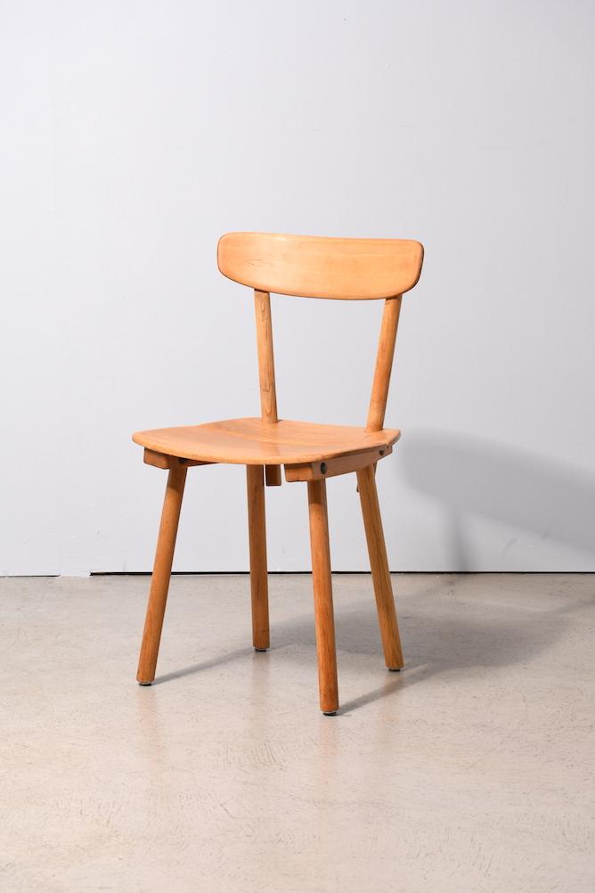 Holzstuhl von Jacob Müller für Wohnhilfe, 1950er Jahre, mit konischen Stuhlbeinen
