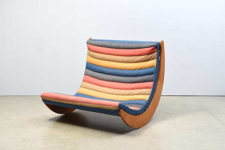 Sitzschaukel von Verner Panton für Rosenthal, 1970er Jahre, Originalstoffbezug